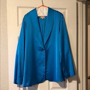 Show Me Your MuMu Blue Satin Blazer